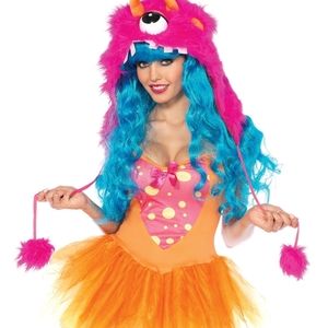 Women's 2 Piece Shaggy Shelly Monster Costume, Pin